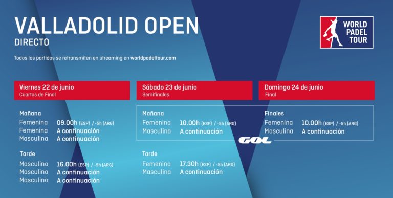 HORARIOS DE LAS RETRANSMISIONES DE LOS PARTIDOS DEL VALLADOLID OPEN