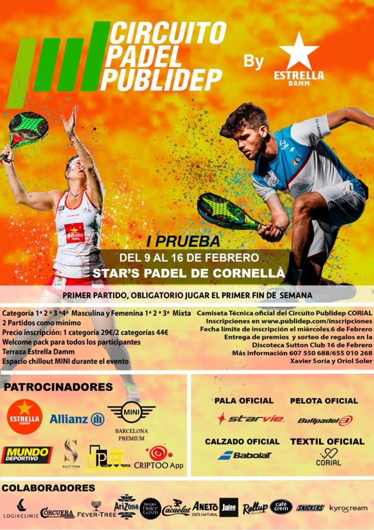 EN MARCHA LA PRIMERA PRUEBA DEL CIRCUITO PÁDEL PUBLIDEP By ESTRELLA DAMM EN STAR´S PADEL.