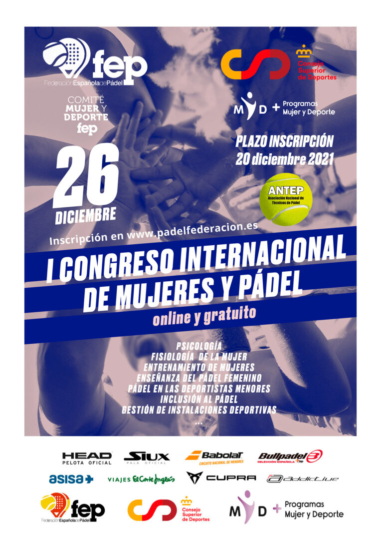 LA FEP ABRE EL PLAZO DE INSCRIPCIÓN DEL I CONGRESO INTERNACIONAL DE MUJERES Y PADEL